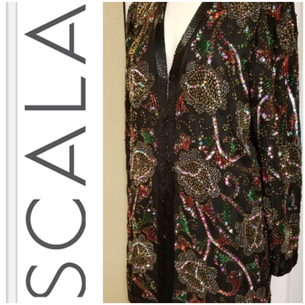 Beautiful Silk Beaded & Sequined Evening Jacket